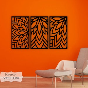 Mandala Wandkunst svg,dxf, EPS,AI und CDR files.Plasma cut file, cnc wall art dxf, laser cut files, Glowforge files, Mandala Panel svg