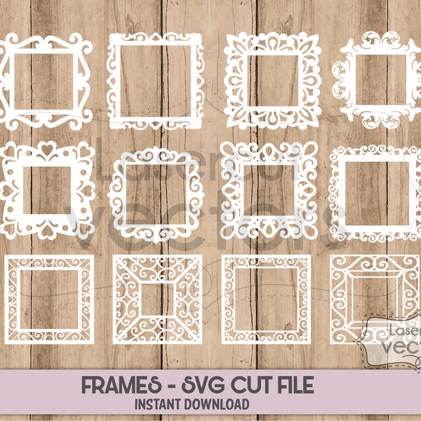 Frame SVG Bundle, Mirror SVG bundle, Frame cut file, Frame clipart, Frame svg files for silhouette, files for cricut, svg, dxf, eps, png,cnc