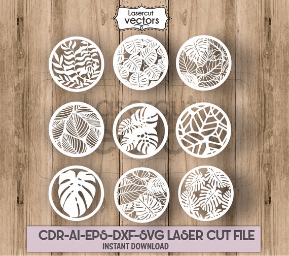 Download 9 Coaster Mandala Earrings Bundle Template Svgleaf Etsy