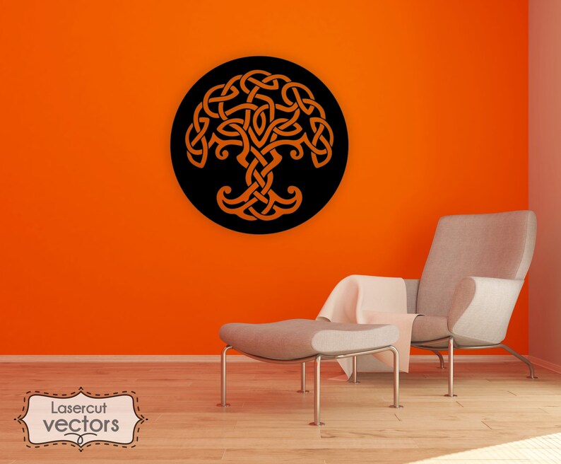 Celtic Tree of Life Wall Art SVG DXF Epsai and Cdr Digital Etsy