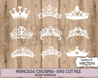 Princess crown,svg clipart,svg clip art,vinyl files,silhouette cameo,vector digital file,svg cut file,printable,svg bundle,lasercut patern