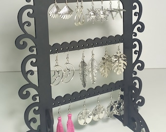 Earring display SVG file 3 sizes, Stud Holder PDF, Jewelry organizer EPS, vector files, Jewelry stand, laser cut files, digital download