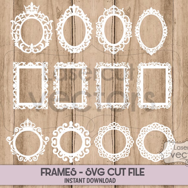 Frame SVG Bundle, Mirror SVG bundle,Frame cut file, Frame clipart, Frame svg files for silhouette, files for cricut, svg, dxf, eps, png,cnc