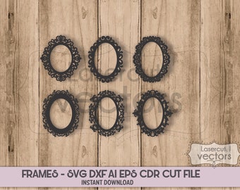 Laser cut Frame SVG Bundle,  baroque frame, Mirror wall art, Cnc router file (Digital Download)