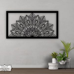 4 styles d'art mural mandala svg, dxf, EPS, AI et PDF files.plasma coupe fichier, décoration murale dxf, fichiers découpés au laser, fichiers Glowforge, panneau svg mandala