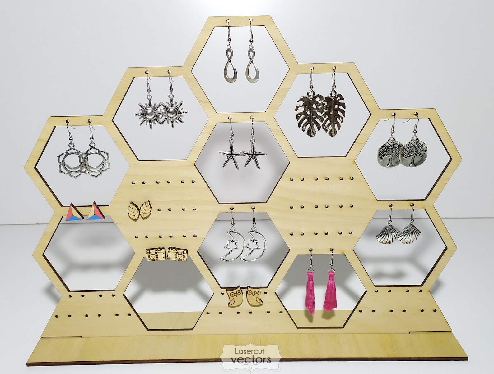 Earring Display SVG File, Stud Holder Dxf, Jewelry Organizer