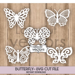 Butterfly Svg, Svg Bundle!  Butterflies Papercut Template Set 5, Butterflies Svg, Butterfly Cut File, Paper Cut Out, for Silhouette, Cricut