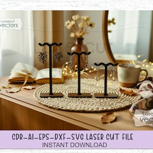 Archivo SVG de un expositor de pendientes, colgador de joyas, organizador de joyas, soporte para joyas, soporte para pendientes, pendientes de botón