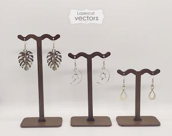 3 sizes Earring display SVG file, Stud Holder DXF, Jewelry organizer EPS, vector files, Jewelry stand, laser cut files,Glowforge file
