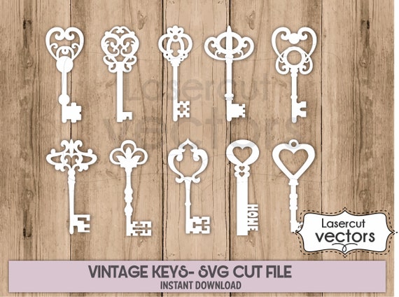 Download 10 Vintage Door Keys Svg Bundle Key Papercut Template Etsy
