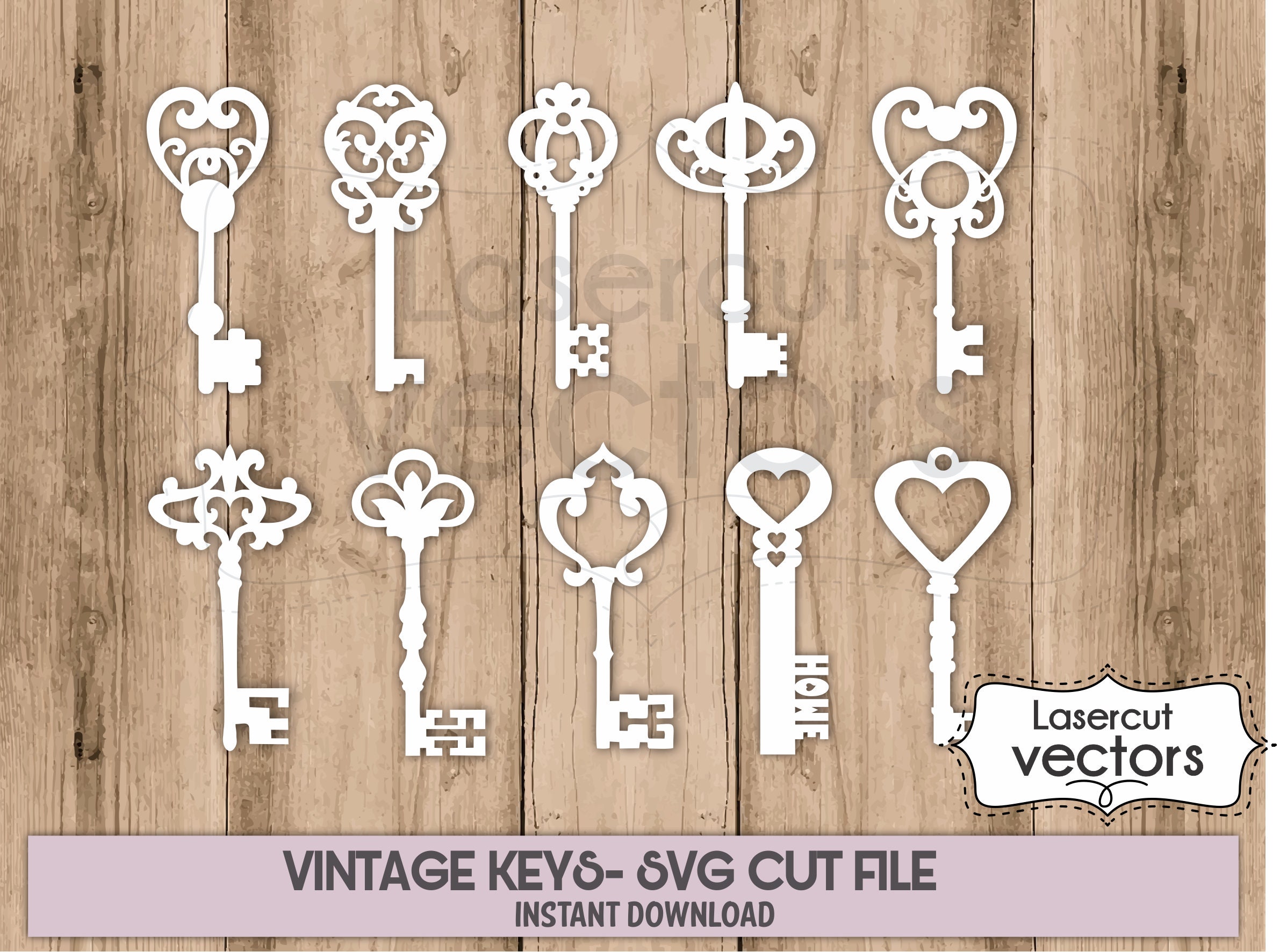 Download 10 Vintage Door Keys Svg Bundle Key Papercut Template Etsy