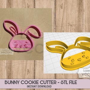 Cute Easter Bunny Cookie Cutter STL File Digital Download 3d Printing
