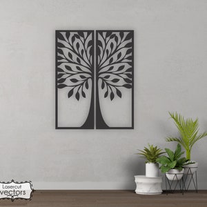 Tree of Life Wall Art Vector Model, Tree panel file - svg dxf files-tree panel svg,Files for Laser Cutting. plasma cut file, glowforge file
