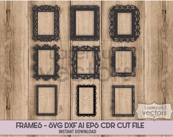 Ornate Frame SVG Bundle, Picture Frame Cut Files (Digital Download)