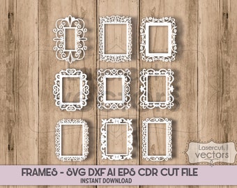 Frame SVG Bundle, Mirror SVG bundle, Frame cut file, Frame clipart, Frame svg files for silhouette, files for cricut, svg, dxf, eps, png