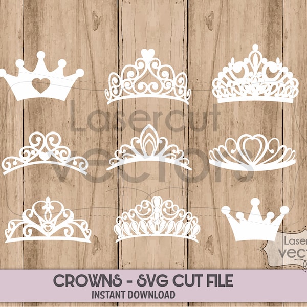 Princess crown,svg clipart,svg clip art,vinyl files,silhouette cameo,vector digital file,svg cut file,printable,svg bundle,lasercut patern