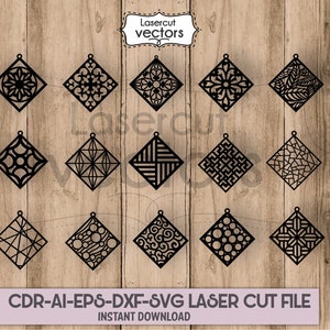 Geometric Earrings Bundle Template SVG, Earring SVG, Earring Template,Earring lasercut Glowforge Files, Silhouette Cut File, Cricut Cut File