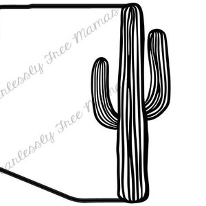 AZ outline saguaro svg cricut Silhouette SVG png jpeg Arizona