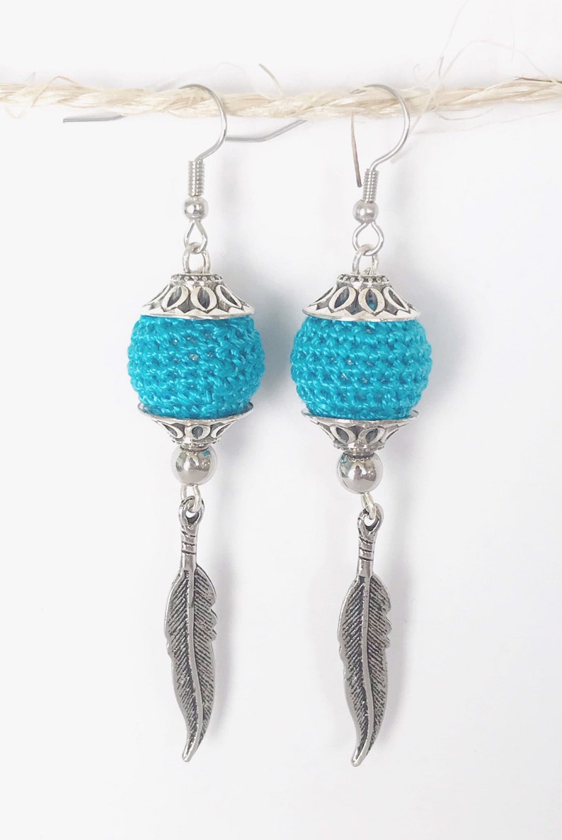 Orecchini Pendenti A Piuma Nera Stile Boho, Fatti A Mano In Germania, Placcati Argento, 80 Mm, Ipoallergenici, Regalo Etnico - 2