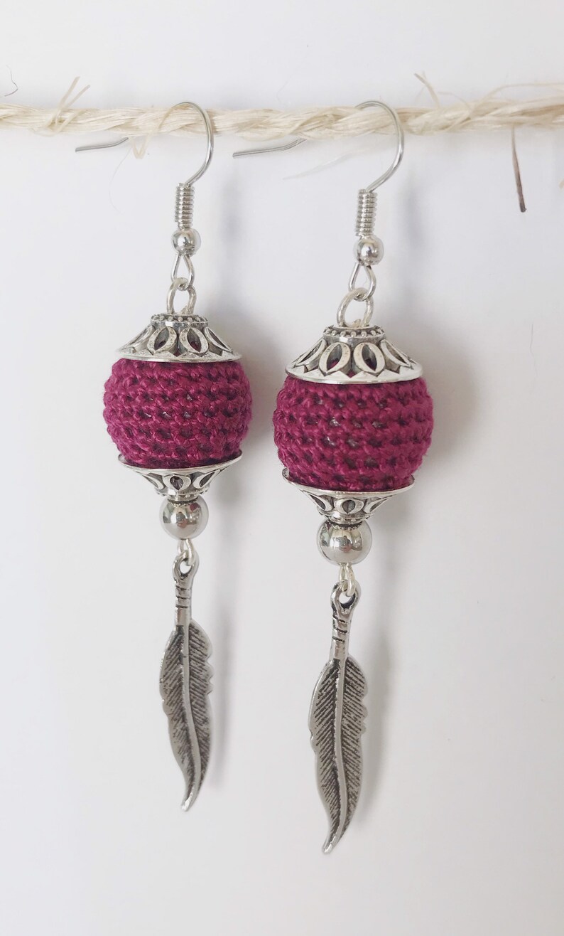 Miniblings Orecchini a forma di piuma, stile hippie Boho etnico