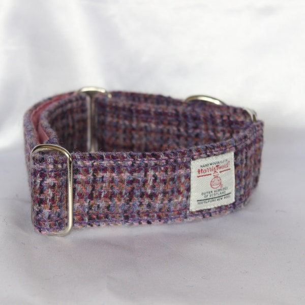 Harris Tweed Martingale Collar for dogs:  Pinc Mara – Sea Pink