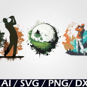 Golfista y pelota de golf SVG Paquete de descarga digital, Golfista svg descarga instantánea para golf para critcut pelota de golf clipart imagen golf club art