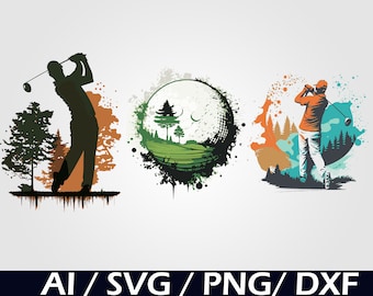 Golfer SVG Bundle: Golf Ball Clipart, Golf Club Art (Digital Download)