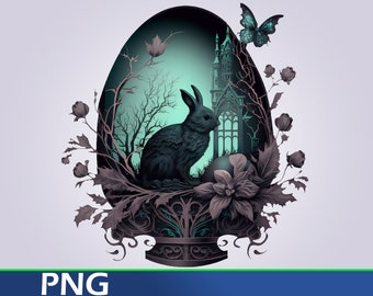 The Dark Easter Collection: Gothic Easter PNG Gothic Bunny Easter Egg PNG Digital Download, Gothic Easter, A Gothic Digital Download