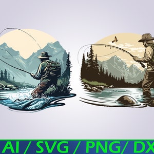 Fliegen Angeln SVG Bundle Digital Download, Angeln Clipart PNG fliegen Angeln SVG Digital Download Bundle für Angler für Cricut
