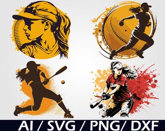 Softball Player SVG Bundle: Clipart & Sublimation Designs (Digital Download)