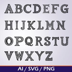 Viking scandinave monogramme alphabet SVG, PNG, AI | Lot de lettres runiques | Police celtique nordique | Téléchargement numérique instantané