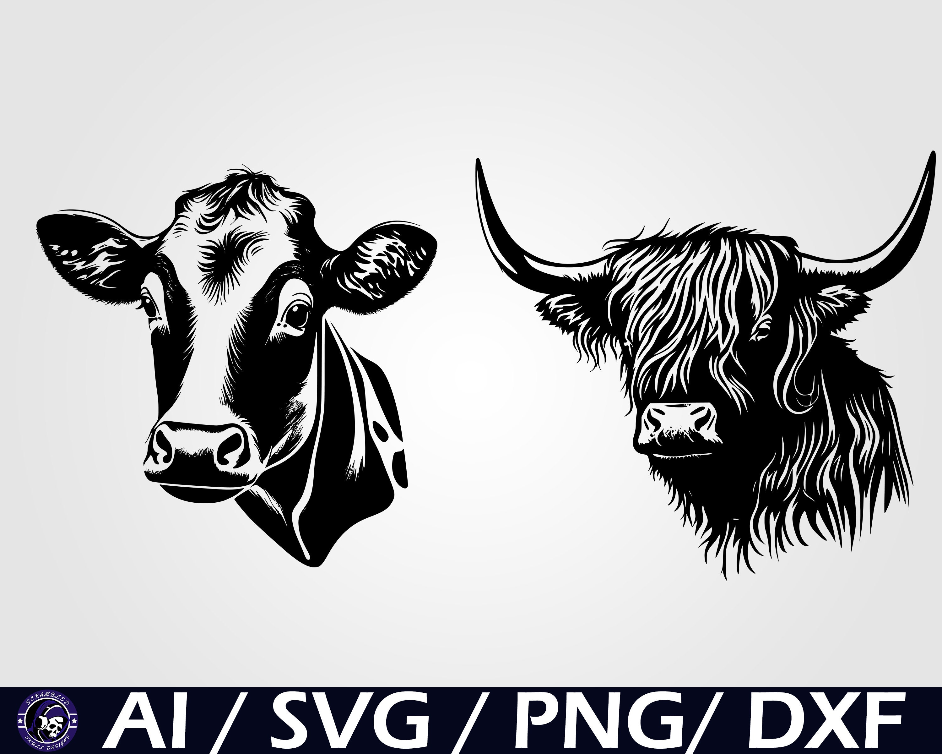Cow Heads SVG Bundle Digital Download Heifer Cow Head Clip Etsy