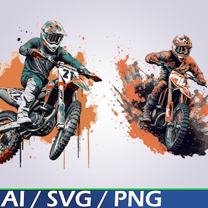 Motocross SVG Bundle - Dirt Bike Racing Designs für Cricut, Silhouette, Bekleidung & Abziehbilder, digitaler Download