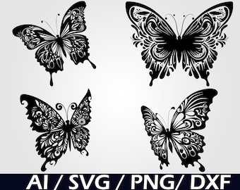 Butterfly svg bundle digital download, Monarch butterfly clipart butterfly png digital clip art for cricut for silhouette butterfly cut file