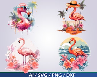 Summer Time Flamingo SVG Digital Download flamingo clipart pink flamingo hello summer flamingo png tropical bird image download sublimation