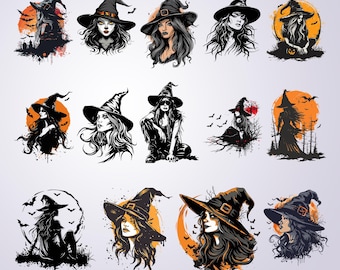 Pacchetto SVG Strega: file Cricut di Halloween, taglio laser (download digitale)