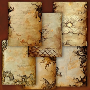 Dungeon Master Inspired Journal Pages, pagine del diario del dungeon master download digitale per riviste spazzatura, prenotazione di rottami / download digitale