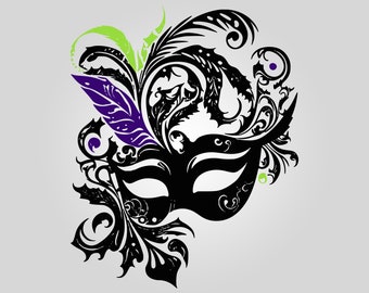 Mardi Gras SVG cut file for cricut or print, New Orleans Mardi Gras PNG Digital Download, Mardi Gras mask downloadable image file