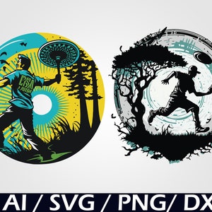 Disc Golf SVG Descarga digital para disc golfer png descarga instantánea para cricut frisbee golf imagen imprimible disc golf dxf para disc golf
