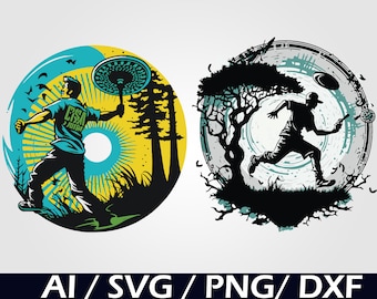 Disc Golf SVG: Frisbee Golfer Vector Designs (Digital Download)