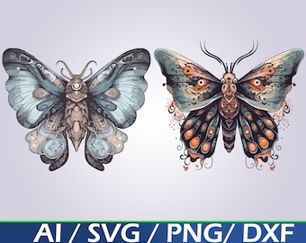 Mystical Moth SVG Bundle: Luna Moth Clipart (Digital Download)
