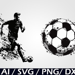 Soccer SVG Bundle: Player & Ball Designs (Digital Download)