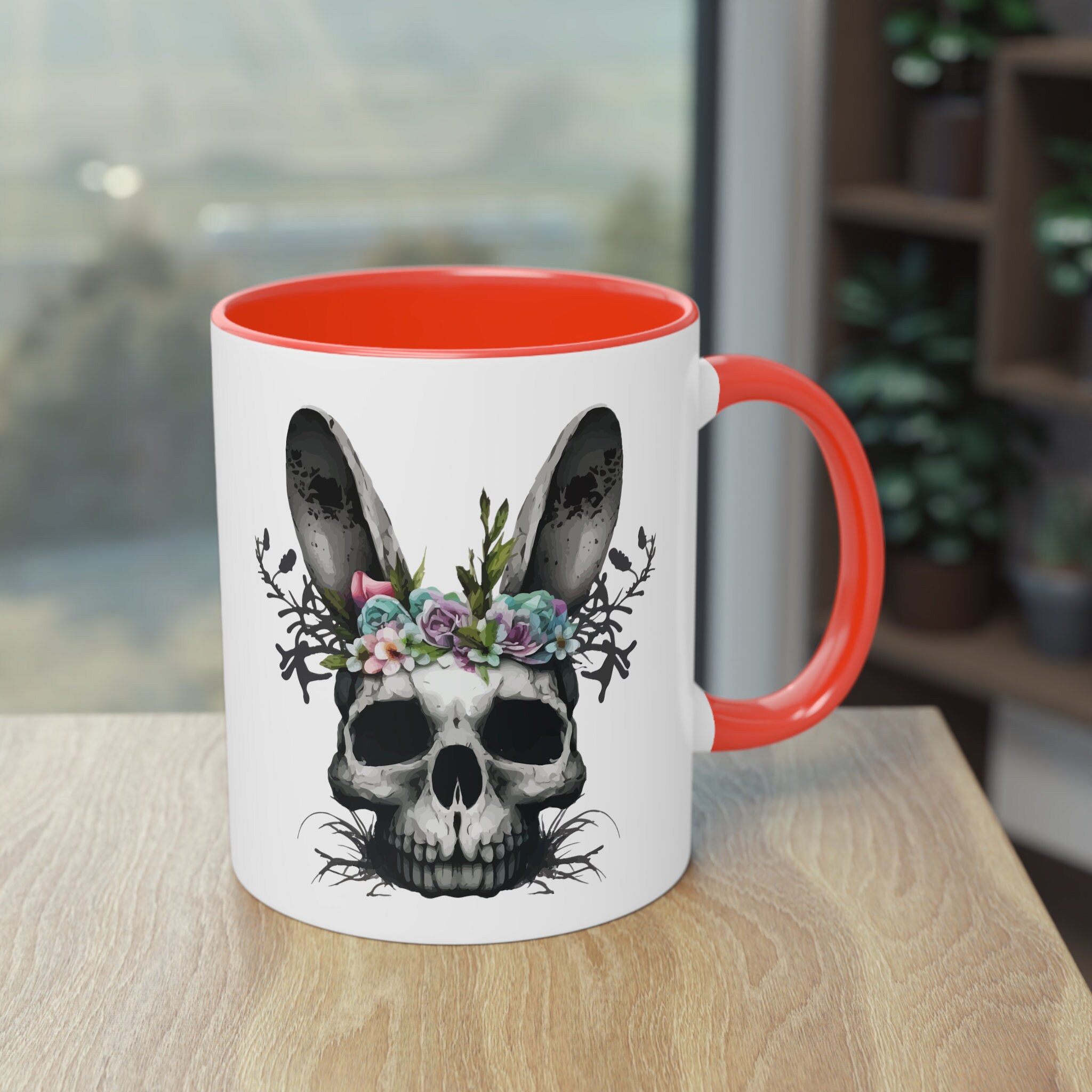 Gothic Easter Bunny Skull SVG: Dark Floral Easter (digital