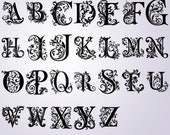 Elegant Monogram Alphabet SVG, PNG, AI | Instant Digital Download Cursive Monogram Lettering Bundle