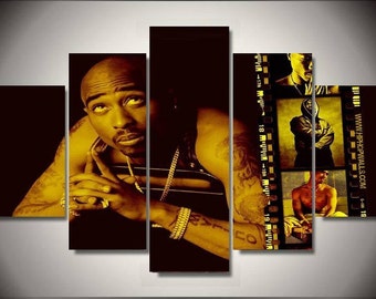 Hiphop Star Tupac Shakur 5 Piece Canvas Wall Hanging Art Print Poster Home Decor Hiphop Star Tupac Shakur 5 Piece Canvas Wall Hanging Art Print Poster Home Decor