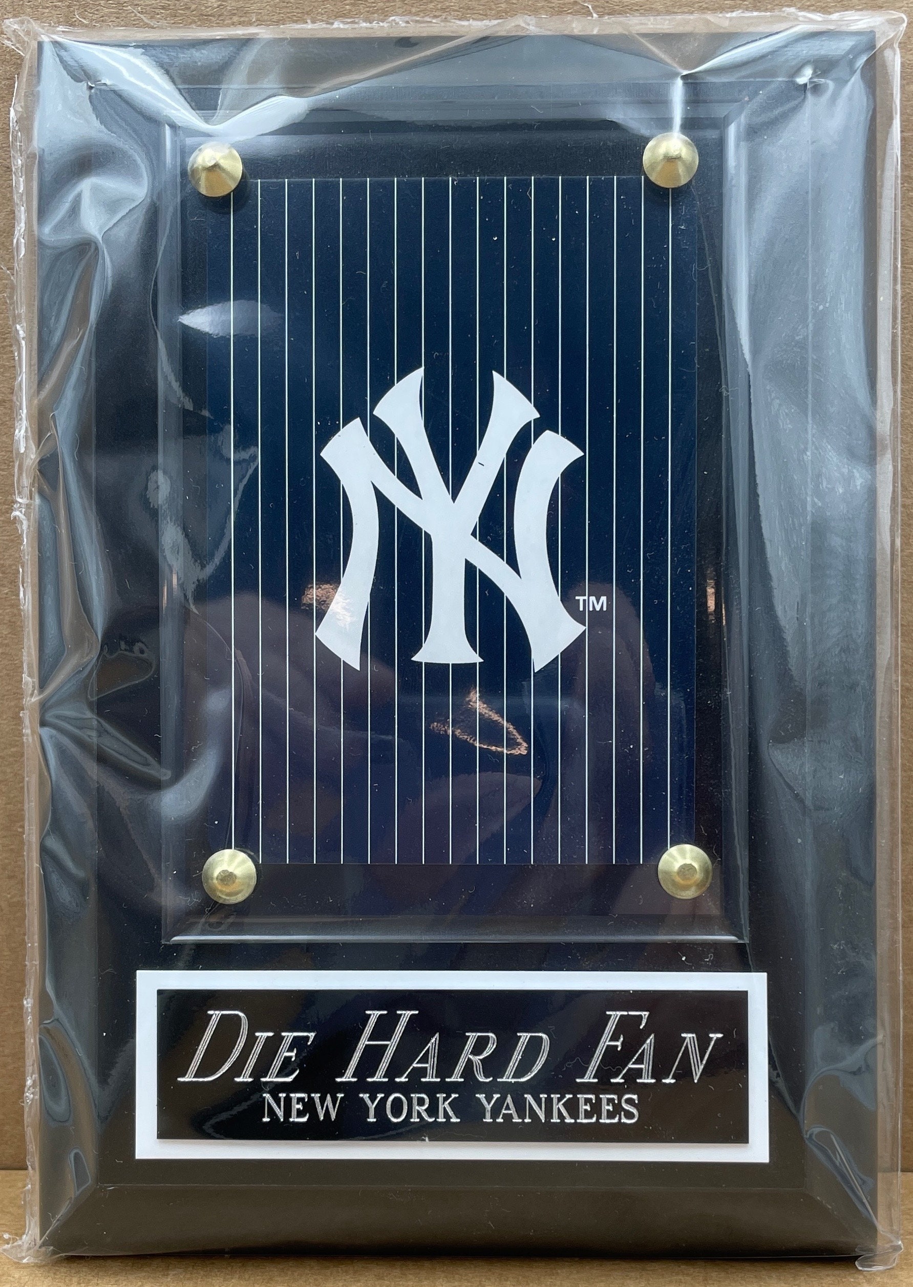 Die Hard Fan New York Yankees Logo Card Plaque for You Man Etsy