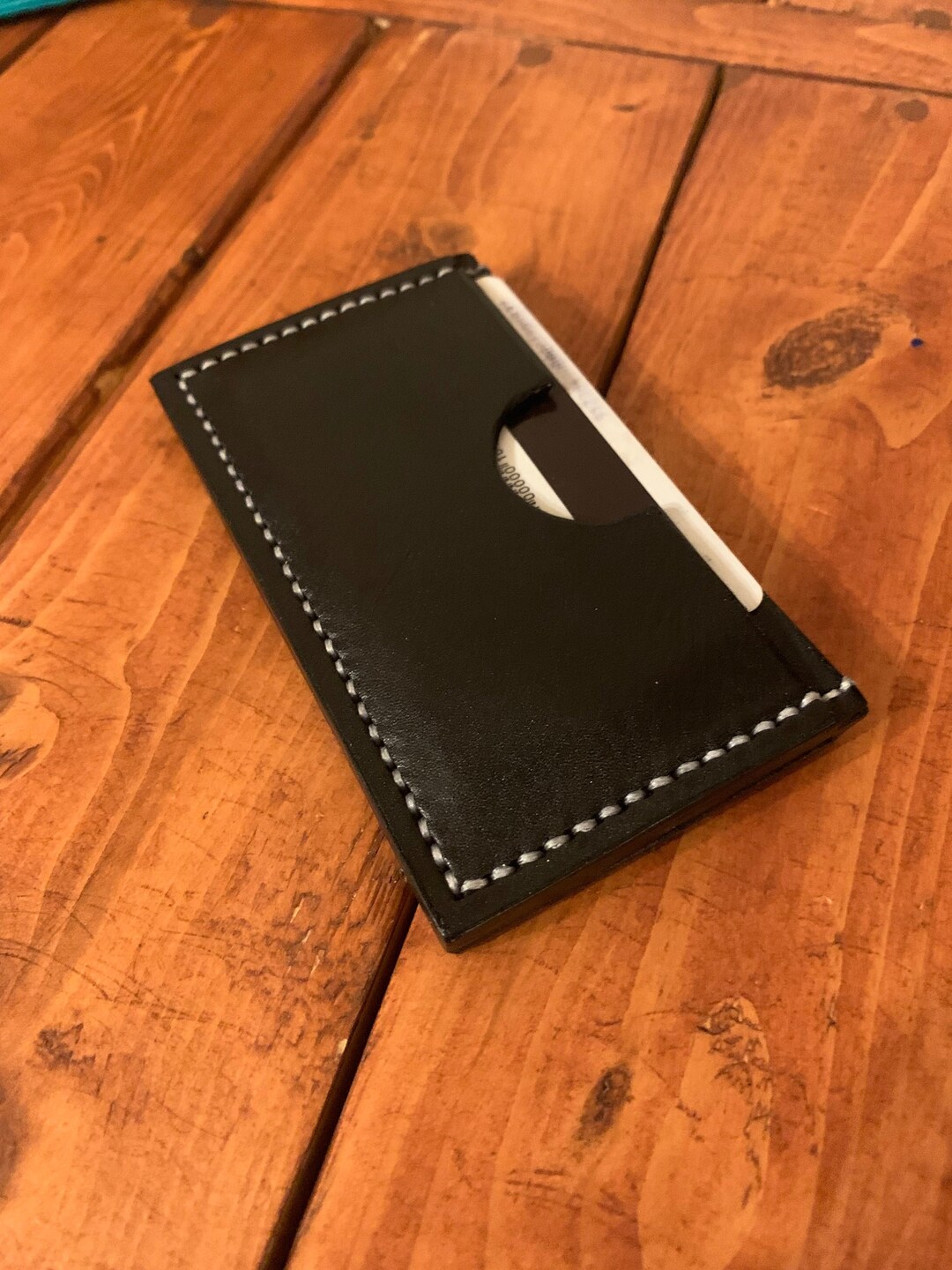 Minimalist Leather Wallet Card Wallet Leather Card Wallet Etsy