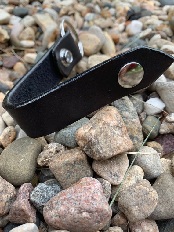 Buy Black Leather Key Ring, Key Chain, Belt Loop, Men's Gift