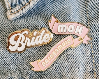 Sposa smalto Pin / damigella d'onore smalto Pin / damigella d'onore smalto Pin / MOH smalto Pin / damigella d'onore smalto pin / Bridal Party Pins