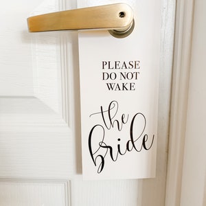 Bitte wecke nicht die Braut Türhänger | Braut Türhänger | Hochzeit Türhänger | Schlafende Braut | Braut Geschenk | Hochzeitsmorgen